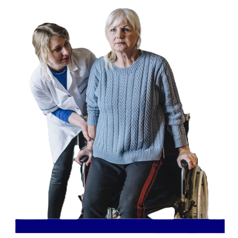 Caregiver assisting a senior woman with a walker, providing compassionate companion care services in Bergen County, NJ